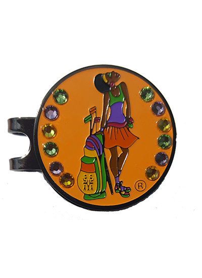Orange GolfBag Hat Clip