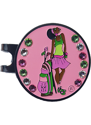 Pink & Green GolfBag Hat Clip