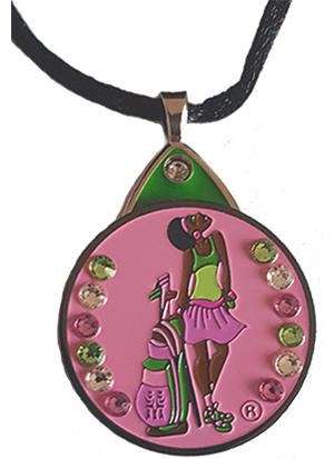 Pink & Green GolfBag Necklace