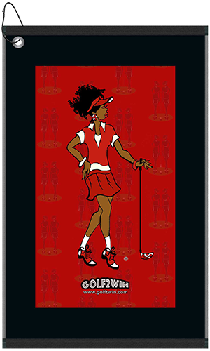 Lady with Club - Red and White